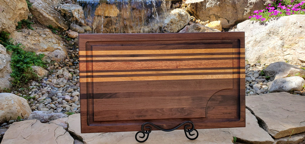 Handcrafted Walnut, Cherry & Mahogany All American Brisket Board 14x24x1.5