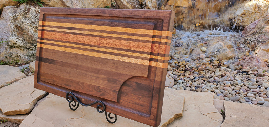 Handcrafted Walnut, Cherry & Mahogany All American Brisket Board 14x24x1.5