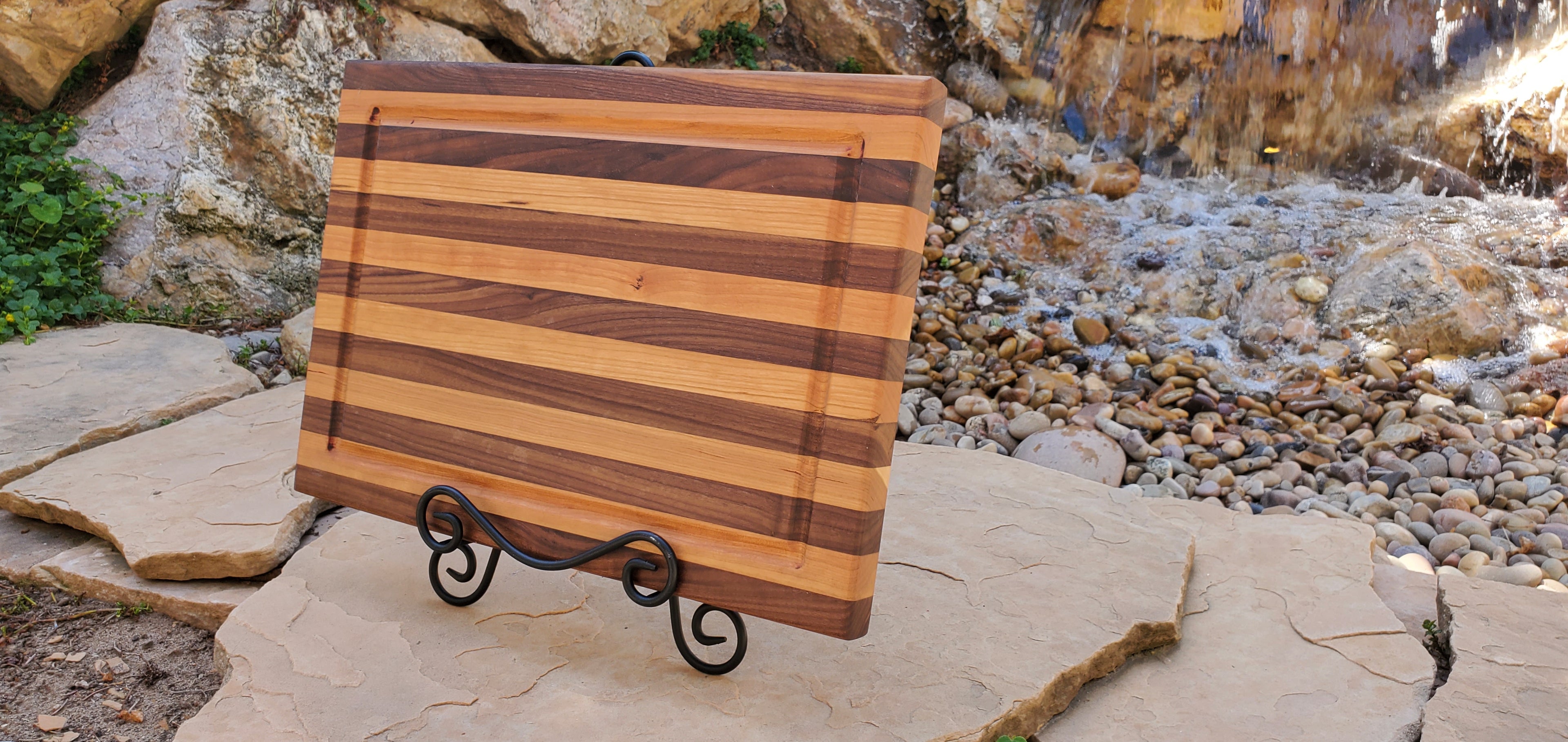 Handcrafted Walnut & Maple Cutting Board — 12" x 16"
